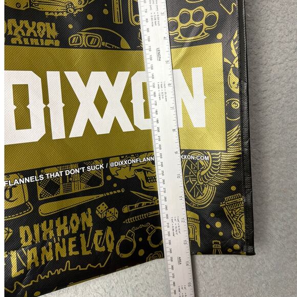 Dixxon Flannel Company Reusable Shopping Bag Black Gold 10 Year Anniversary - Picture 4 of 5